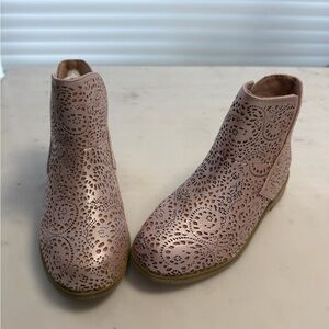 Joyfolie Rose Gold Laser-Cut Girls Ankle Boots